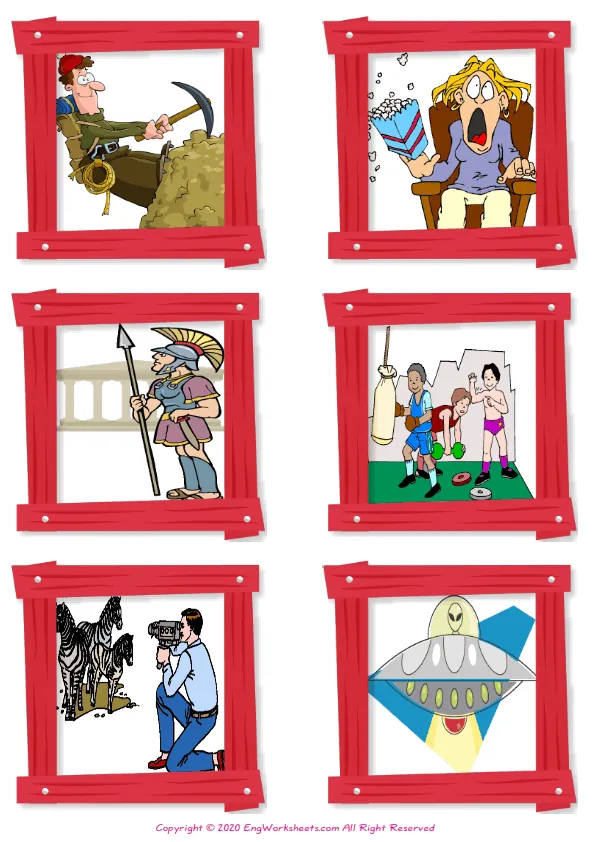 Wordless Tv Programmes vocabulary worksheet with six images per page Worksheet Preview