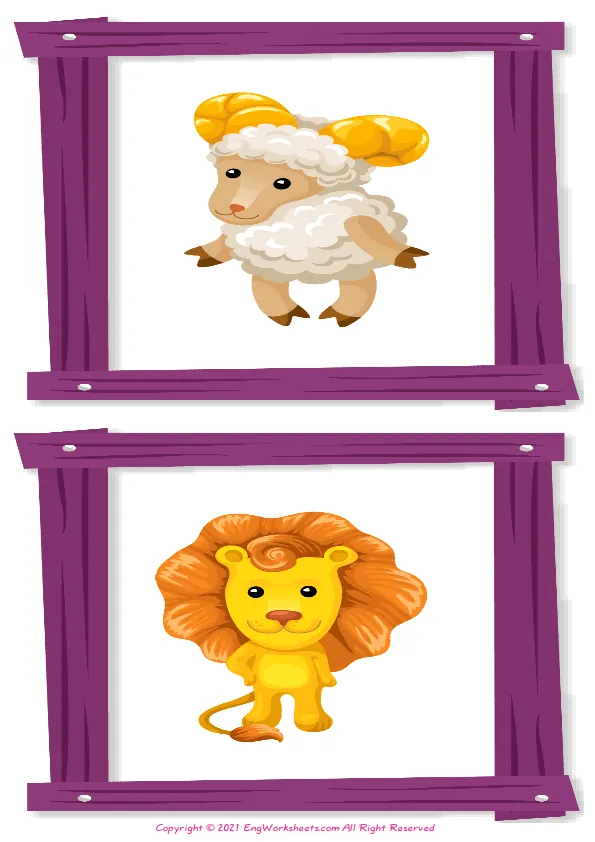 Zodiac Signs ESL Printable Picture Dictionary For Kids. Draw And Match The Words And Pictures. Worksheet Preview