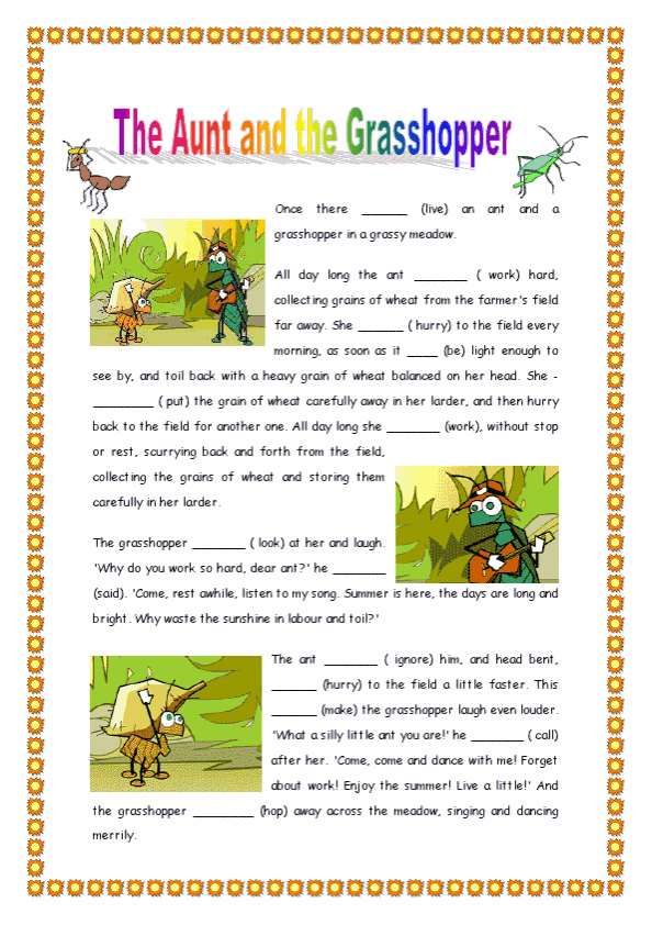  The Ant And The Grasshopper - Past Simple 