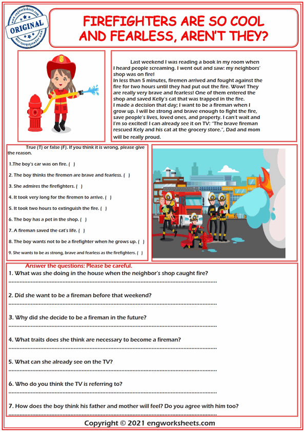  Past Continuous Esl Reading Comprehension Exercises Worksheet For Kids 