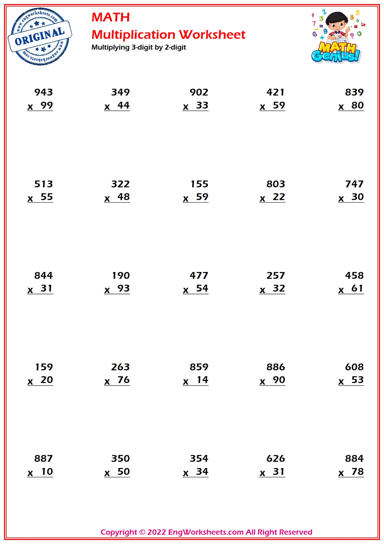 Multiplying 3-digit by 2-digit