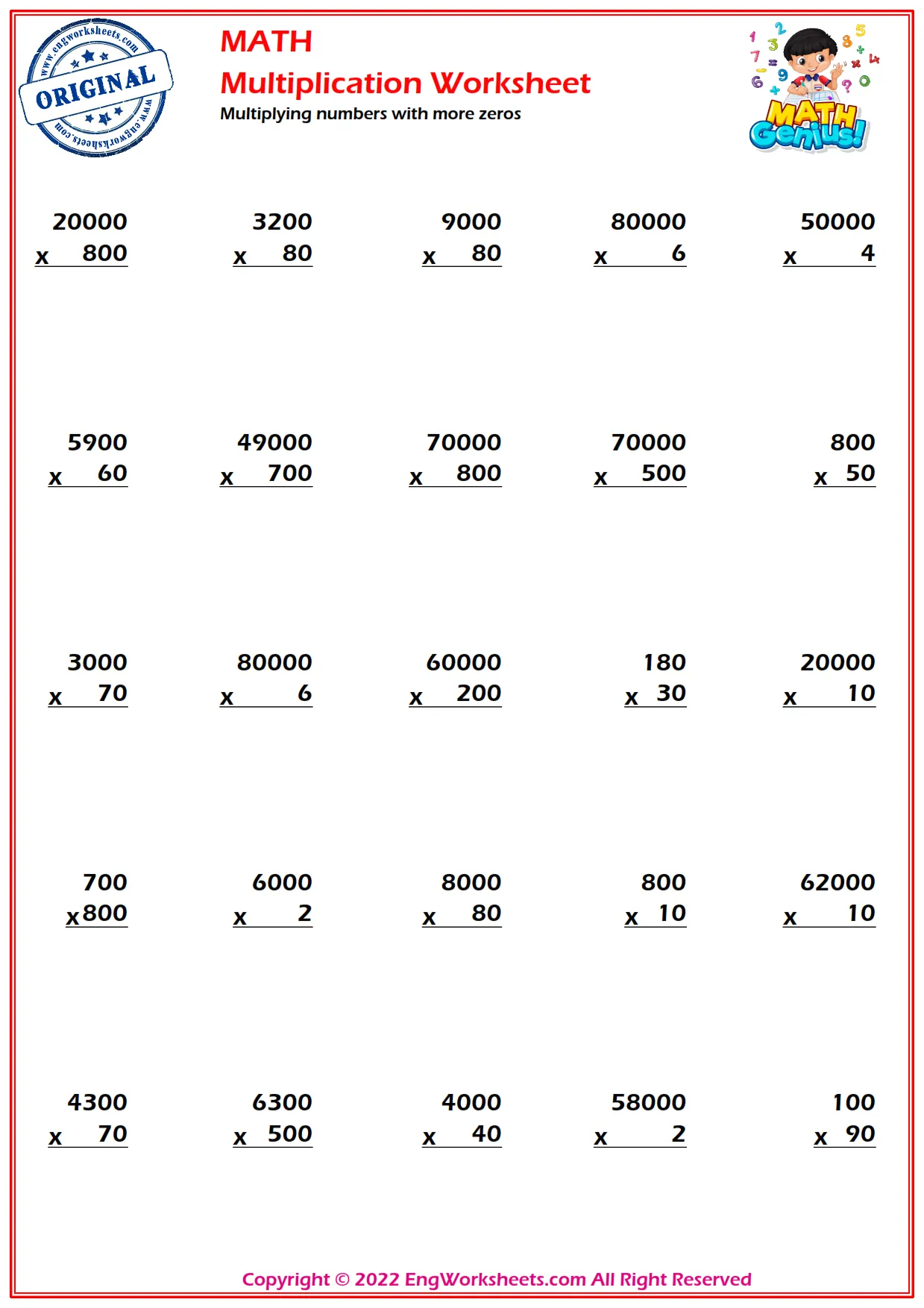 Multiplying numbers with more zeros