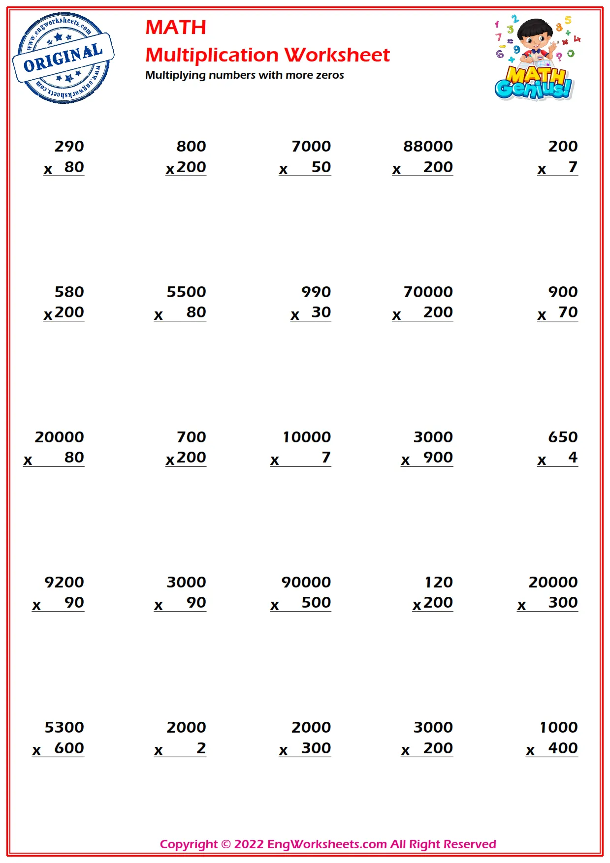 Multiplying numbers with more zeros