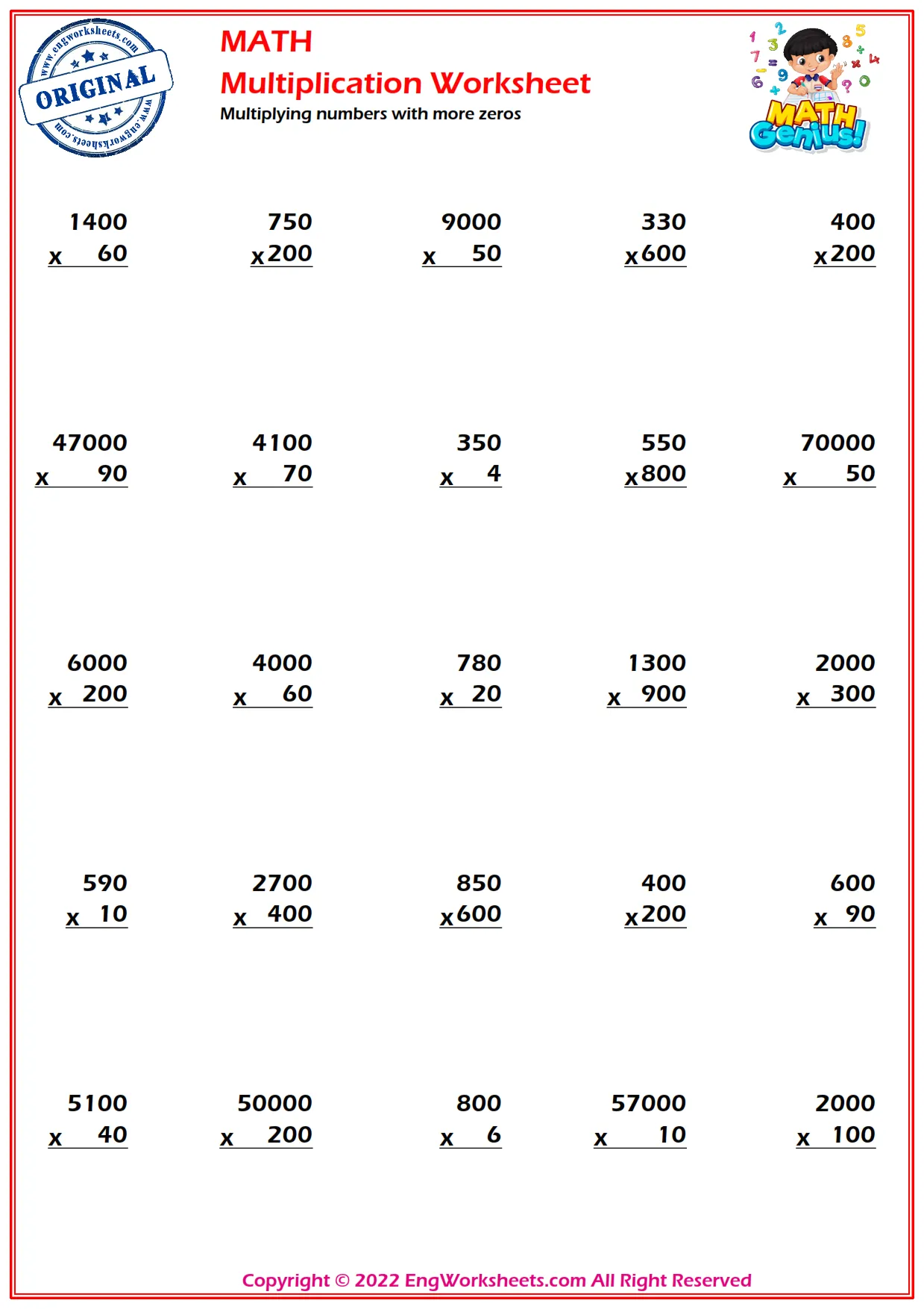 Multiplying numbers with more zeros