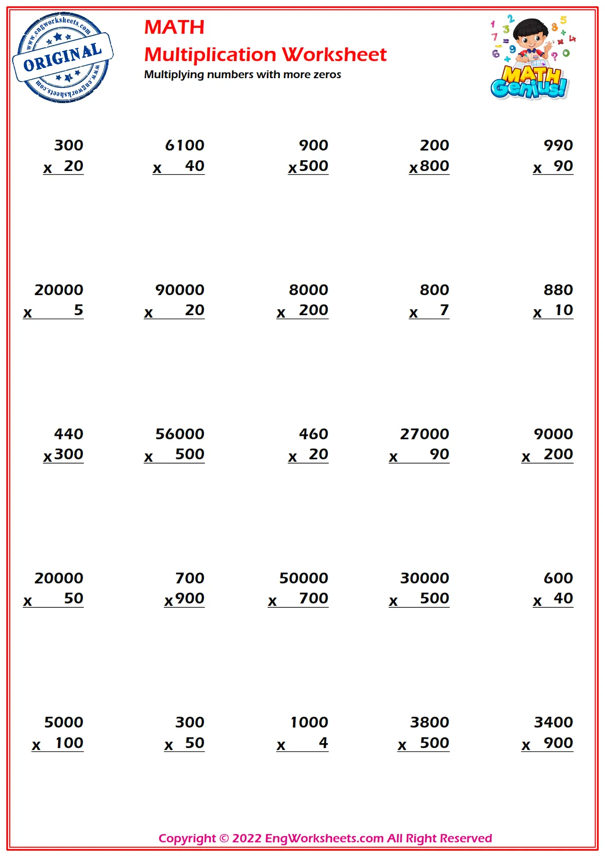 Multiplying numbers with more zeros
