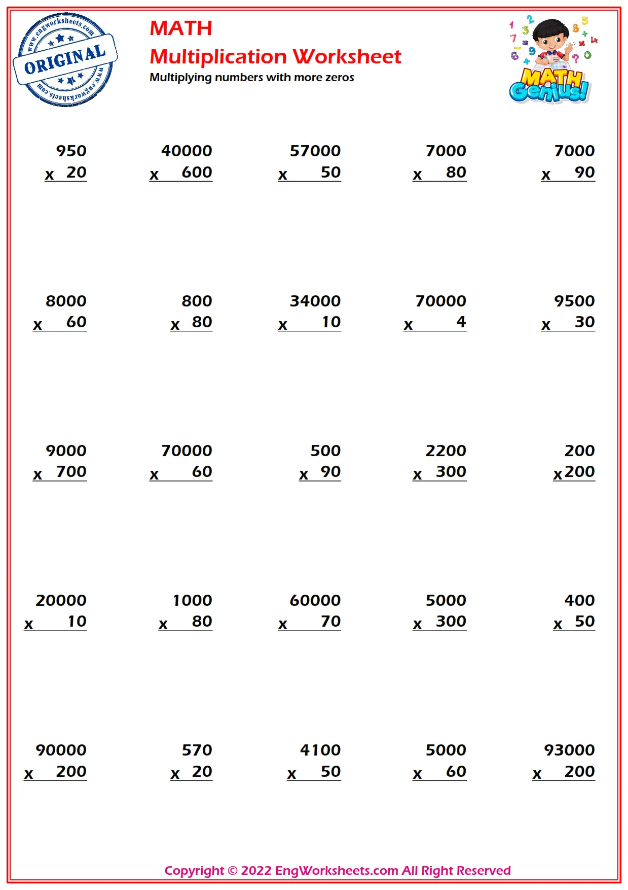 Multiplying numbers with more zeros