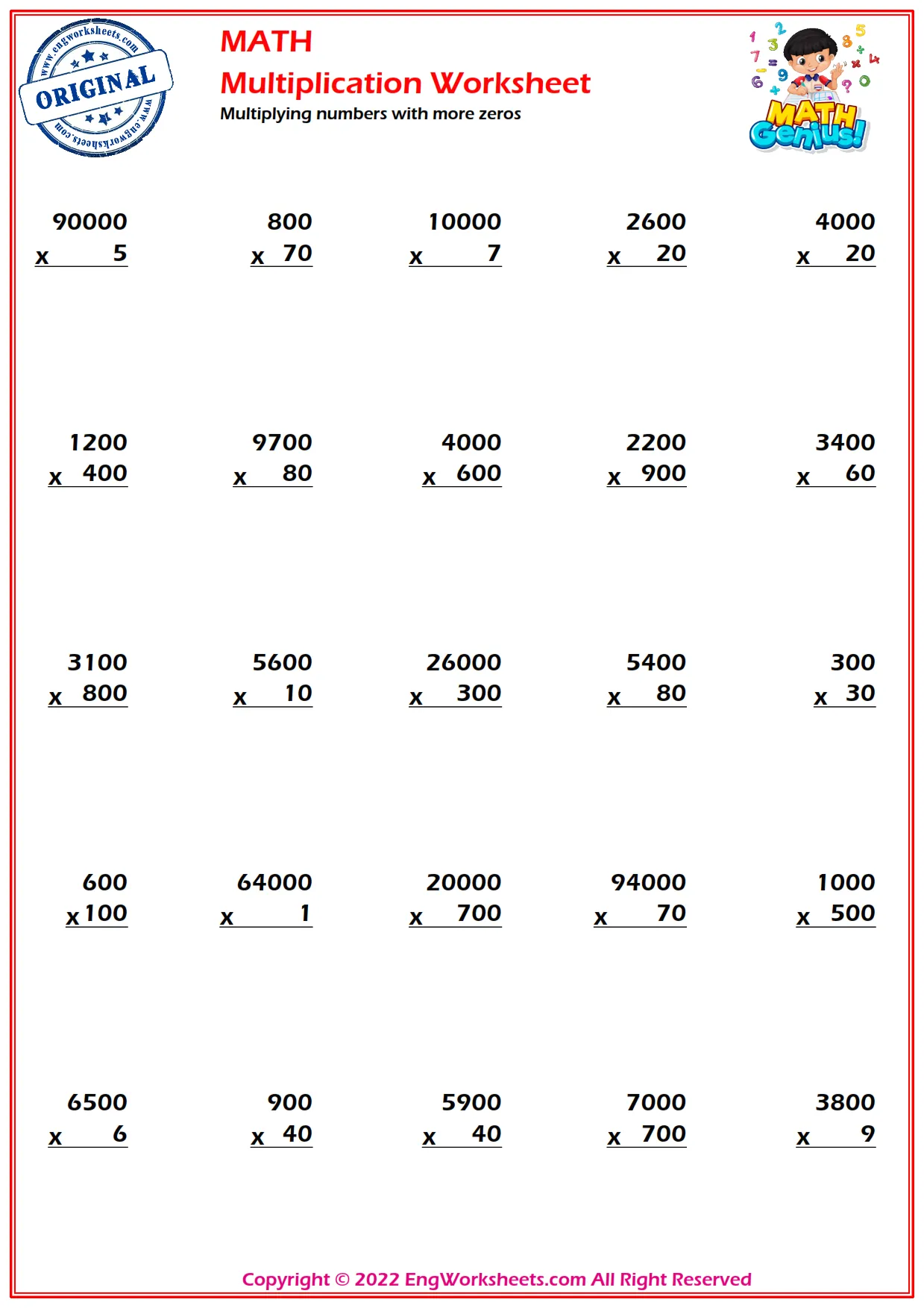 Multiplying numbers with more zeros